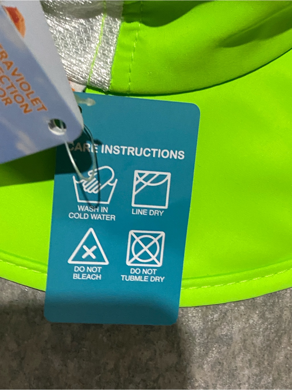 New Swimzip "Fun Sun Play Hat" In Neon Lime Green, Size 0-6 Months. — image 5 of 7